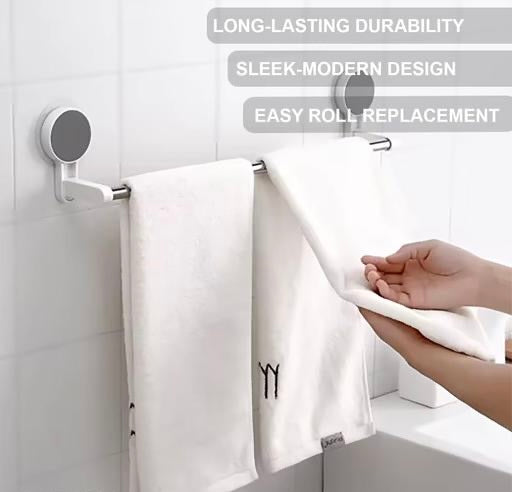 Stick & Hang Towel Bar – No Drilling Bathroom Organizer