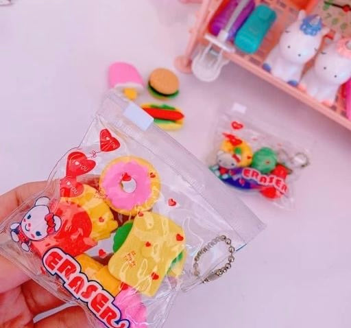 Fruity Erasers Set – Cute Colorful Fruit-Shaped Erasers | 9 Pcs