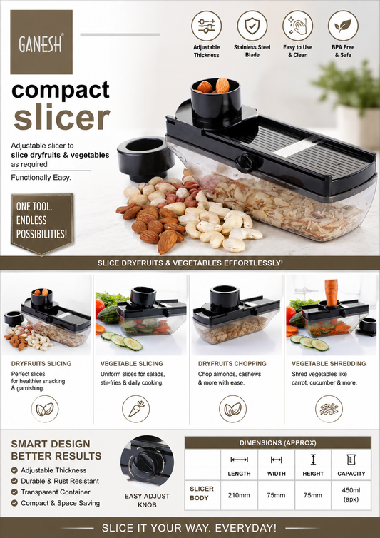 Compact Slicer – Slice It Your Way, Every Day!