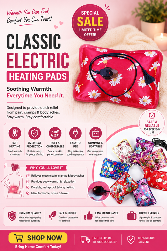 Classic Electric Heating Pad – Soft, Comfortable & Portable