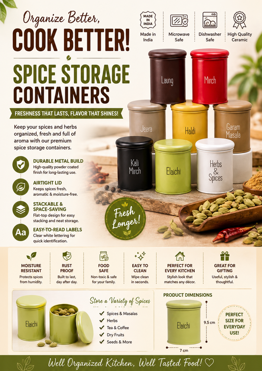 Spice Storage Containers – Airtight & Space-Saving Kitchen Canisters