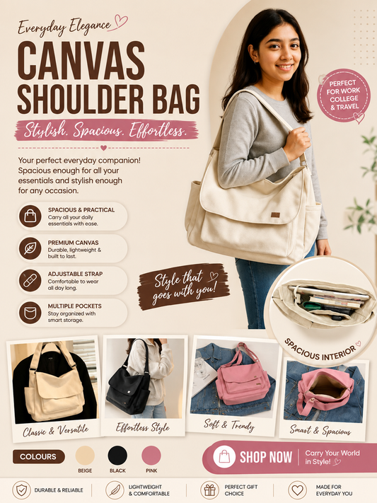 Stylish Canvas Shoulder Bag – Everyday Essential