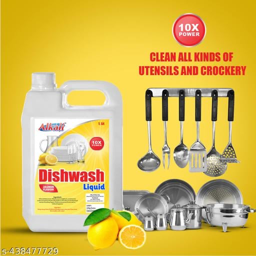 Dishwash Liquid 1L + 1L Free | 10X Cleaning Power | Lemon Fresh | Grease & Stain Remover
