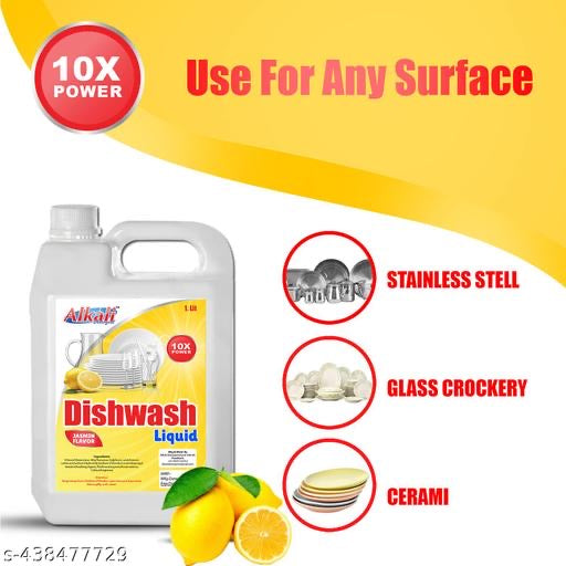 Dishwash Liquid 1L + 1L Free | 10X Cleaning Power | Lemon Fresh | Grease & Stain Remover