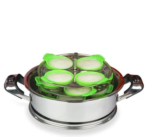 Food Grade Silicone Idli Mould Pack of 8 | BPA Free | Heat Resistant | Reusable Steamer Mould