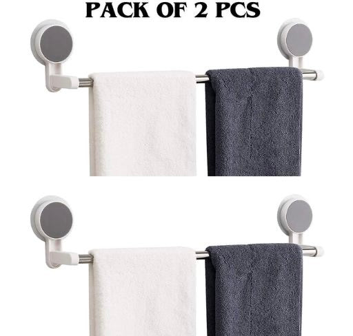 Stick & Hang Towel Bar – No Drilling Bathroom Organizer