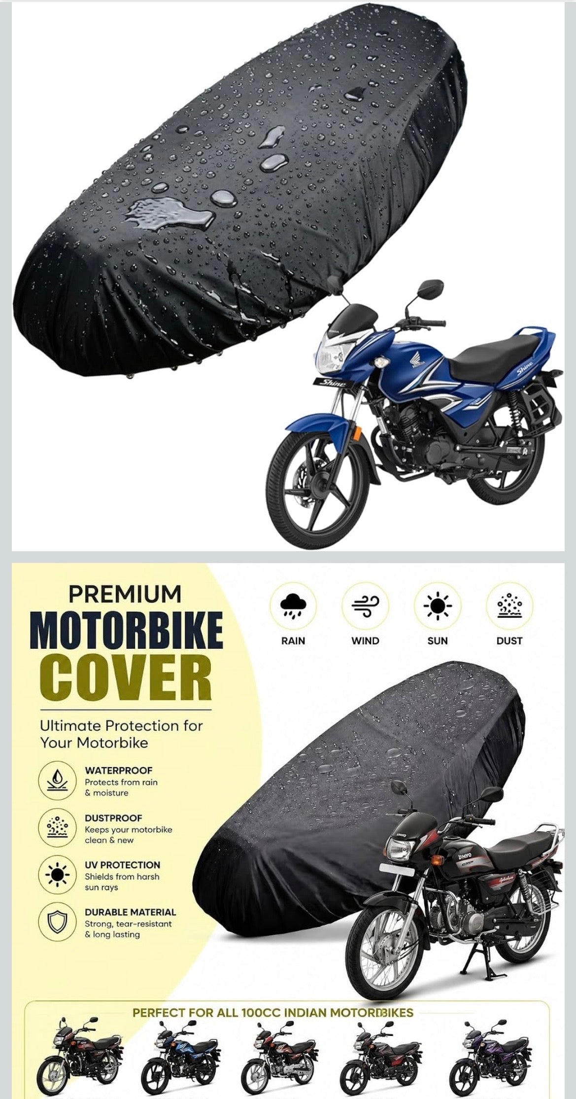 Premium Waterproof Motorcycle Seat Cover – Universal Fit