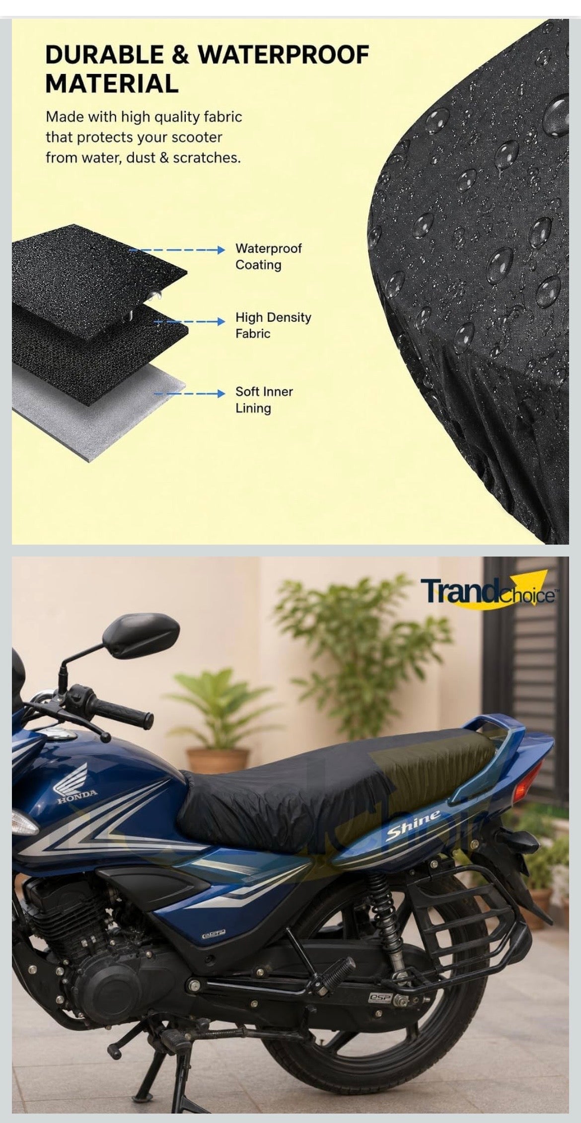 Premium Waterproof Motorcycle Seat Cover – Universal Fit