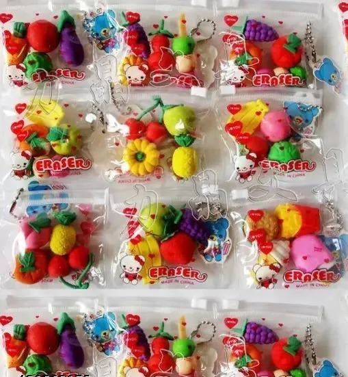 Fruity Erasers Set – Cute Colorful Fruit-Shaped Erasers | 9 Pcs