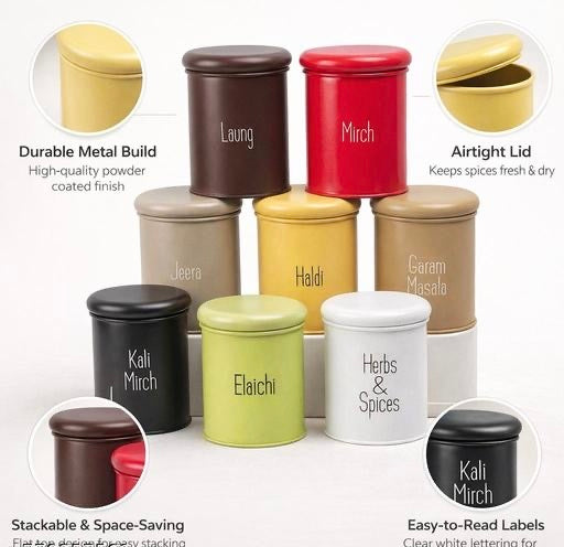 Spice Storage Containers – Airtight & Space-Saving Kitchen Canisters