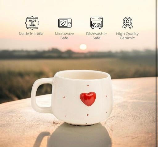 Heart Ceramic Mug – Full of Love in Every Sip ❤️