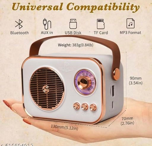Retro Bluetooth Speaker – Portable Wireless Music Speaker