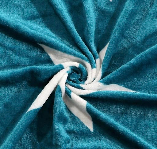Premium Velvet Fitted Bedsheet with 2 Pillow Covers | Star Print | Double/Queen Size