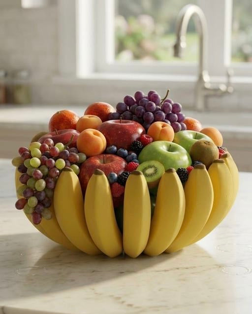 Banana Shaped Fruit Bowl | Unique Decorative Fruit Basket for Kitchen & Dining