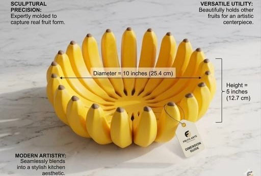 Banana Shaped Fruit Bowl | Unique Decorative Fruit Basket for Kitchen & Dining