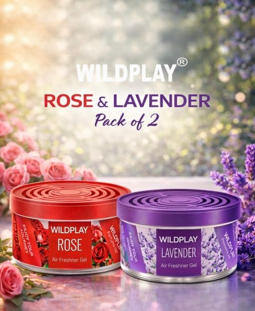 Wildplay Rose & Lavender Car Air Freshener Gel | Pack of 2 | Long Lasting Fragrance