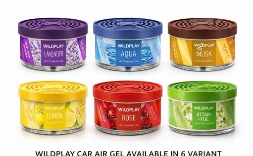 Wildplay Rose & Lavender Car Air Freshener Gel | Pack of 2 | Long Lasting Fragrance