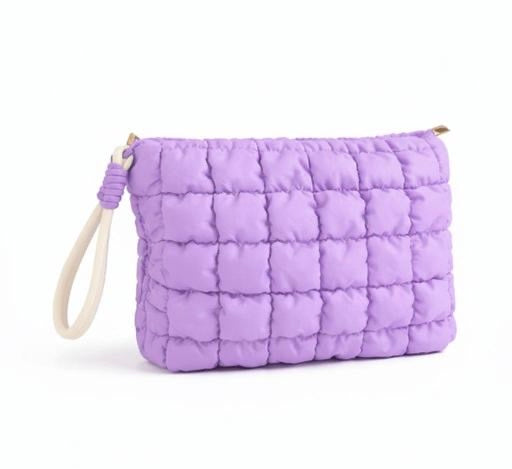 Quilted Makeup Pouch | Stylish Cosmetic & Travel Organizer | Multi-Purpose Storage Bag