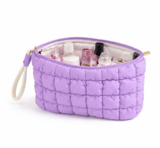 Quilted Makeup Pouch | Stylish Cosmetic & Travel Organizer | Multi-Purpose Storage Bag