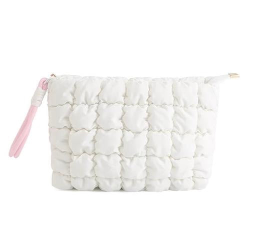 Quilted Makeup Pouch | Stylish Cosmetic & Travel Organizer | Multi-Purpose Storage Bag