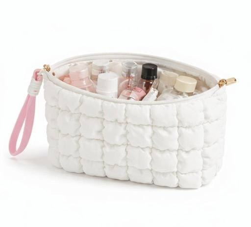 Quilted Makeup Pouch | Stylish Cosmetic & Travel Organizer | Multi-Purpose Storage Bag