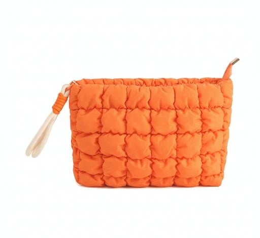 Quilted Makeup Pouch | Stylish Cosmetic & Travel Organizer | Multi-Purpose Storage Bag