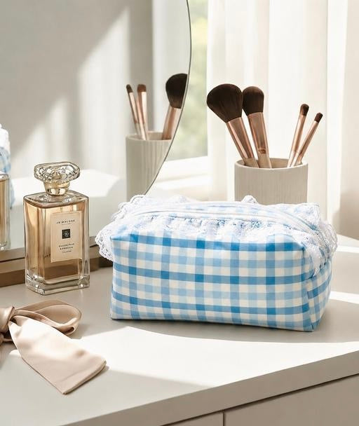Lace & Style Makeup Pouch | Cute Cosmetic & Travel Organizer | Multi-Purpose Storage Bag