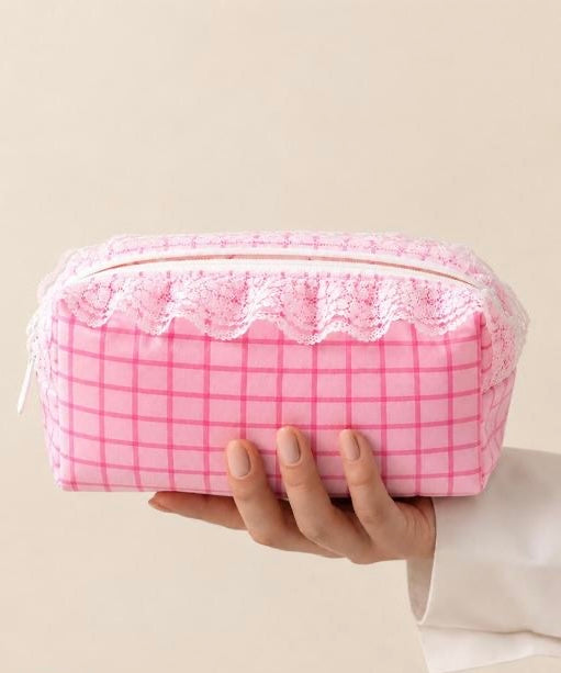 Lace & Style Makeup Pouch | Cute Cosmetic & Travel Organizer | Multi-Purpose Storage Bag