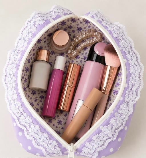 Lace & Style Makeup Pouch | Cute Cosmetic & Travel Organizer | Multi-Purpose Storage Bag