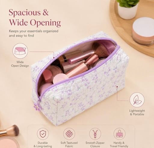 Floral Multi-Purpose Pouch | Makeup, Toiletry & Stationery Organizer | Travel Storage Bag